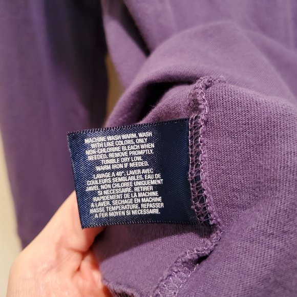 Polo by Ralph Lauren. Women's long sleeve shirt.Plum/light purple. Size L,14-16 - Picture 2 of 6